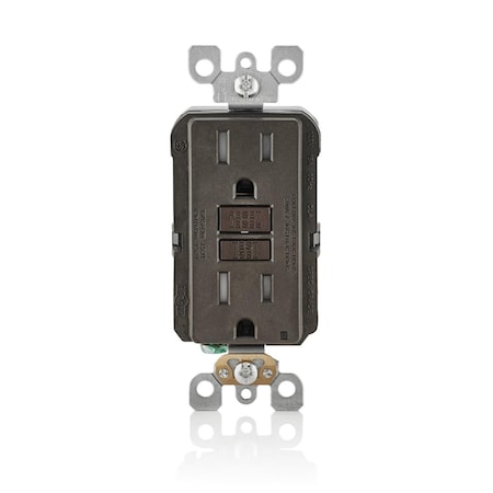 Ezgeneration 15 amps 125V 5-15R Smartlockpro Duplex GFCI Outlet Brown EZ3309846